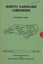 North Carolina Libraries, Vol. 12,  no. 1