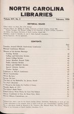 North Carolina Libraries, Vol. 14,  no. 2