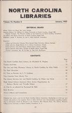 North Carolina Libraries, Vol. 15,  no. 2