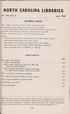 North Carolina Libraries, Vol. 16,  no. 2 