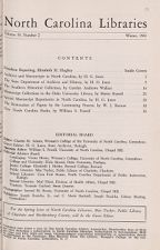 North Carolina Libraries, Vol. 19,  no. 2