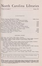 North Carolina Libraries, Vol. 19,  no. 3