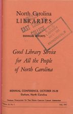 North Carolina Libraries, Vol. 20,  no. 1