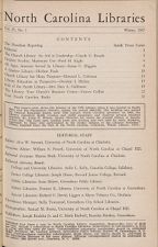 North Carolina Libraries, Vol. 25,  no. 1