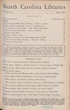 North Carolina Libraries, Vol. 25,  no. 2