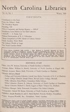 North Carolina Libraries, Vol. 26,  no. 1