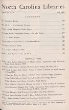 North Carolina Libraries, Vol. 27,  no. 4