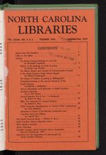 North Carolina Libraries, Vol. 33,  no. 2 & 3