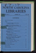 North Carolina Libraries, Vol. 34,  no. 3