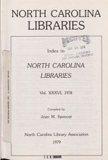 North Carolina Libraries, Vol. 36,  Index