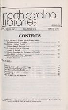 North Carolina Libraries, Vol. 39,  no. 1