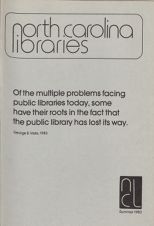 North Carolina Libraries, Vol. 41,  no. 2