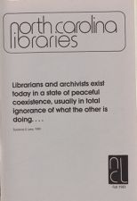 North Carolina Libraries, Vol. 41,  no. 3