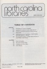 North Carolina Libraries, Vol. 44,  no. 4