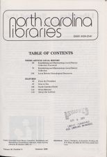 North Carolina Libraries, Vol. 46,  no. 2