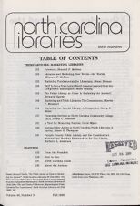 North Carolina Libraries, Vol. 46,  no. 3