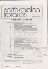 North Carolina Libraries, Vol. 48,  no. 1