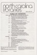 North Carolina Libraries, Vol. 48,  no. 3