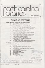 North Carolina Libraries, Vol. 48,  no. 4