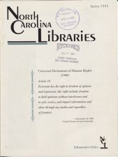 North Carolina Libraries, Vol. 51,  no. 1