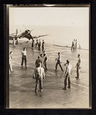 various scenes of crewmen onboard and off ship