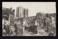 Destroyed building in Noyon, France