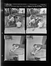 Water main in Farmville; National flower day with mayor (4 Negatives (October 26, 1959) [Sleeve 74, Folder a, Box 19]