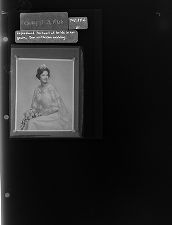 Reproduced portrait of bride in her gown, Don Wilkerson Wedding (1 Negative), February 17-21, 1966 [Sleeve 61, Folder b, Box 39]