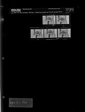 Woman helping small girl onto school bus (5 Negatives), April 4-5, 1966 [Sleeve 8, Folder d, Box 39]