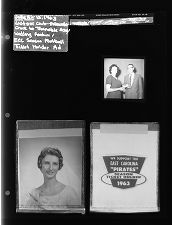 Civitan Club presents check to trainable (school?); Wedding feature; E.C.C. Football season ticket holder sign (3 Negatives), June 11-13, 1963 [Sleeve 20, Folder a, Box 30]