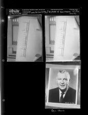 Sketch plans for building; Re-photo of Dan Moore (3 Negatives), May 20-21, 1964 [Sleeve 86, Folder a, Box 33]