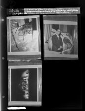 Construction; Man standing by globe; People on stage wearing ancient Egyptian costumes (3 Negatives), June 4-5, 1964 [Sleeve 17, Folder b, Box 33]