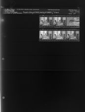 People sitting at table looking at papers; Man (6 Negatives), June 8-9, 1964 [Sleeve 24, Folder b, Box 33]