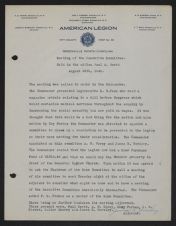 American Legion Executive Committee meeting minutes (1943)