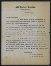 Letter from The Bank of Pamlico (Bayboro, N.C.) to its stockholders