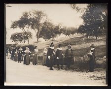 Actors walking to Burial Hill