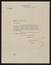 Letter from Governor Angus W. McLean to Colonel Eugene C. Beddingfield