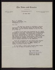 Letter from Francis B. Taylor of The News and Courier, Charleston, S.C. to John B. Hutson 