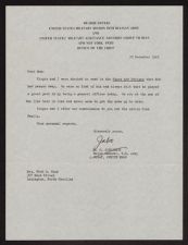 Letter from Gen. H. J. Jablonsky to Mrs. Frederick O. Sink