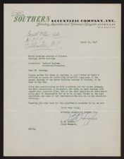 Letter from from the Southern Scientific Company to Reinard Harkema