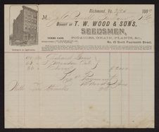 Receipt from T. W. Woods and Sons, Seedsmen