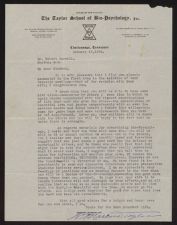 Letter from Dr. William Marcus Taylor to Robert Harrell