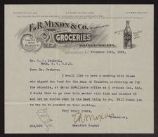 Letter from E. R. Mixon to Dr. C. C. Jackson