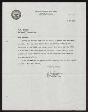 Letter to John M. Burnham from Rear Admiral H. G. Rickover