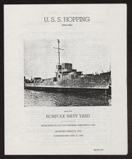 USS Hopping (DE-155) pamphlet