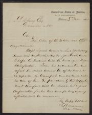 Letter from Stephen Mallory to J. J. Cherry