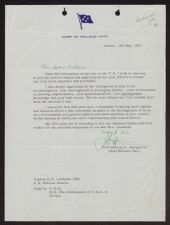 Letter from Vice Admiral C. Margaritis to Captain Earl A. Luehman