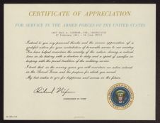 Certificate of appreciation for service in the armed forces of the United States