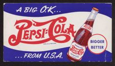 Pepsi-Cola cardboard ink blotter