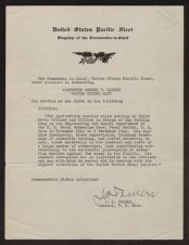 Commendation citation to Carpenter Esbern V. Hansen, USN